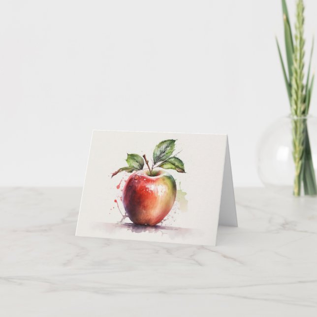 Blank Apple Thank You Card (Front)