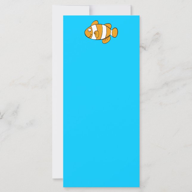 Blank Aqua and Cute Cartoon Fish (Front)