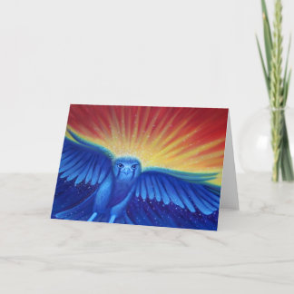 Blank Art greeting card, original art hawk Card