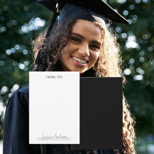 Blank B/W Personalised Graduation Thank You Card