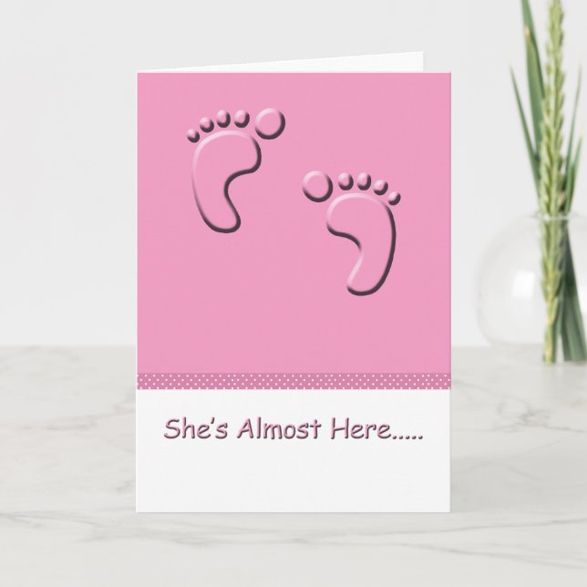 Blank Baby girl shower card (Front)