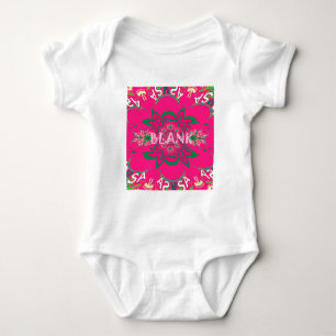 Blank Baby Vivid Pink Floral Purple Shade Monogram Bodysuit