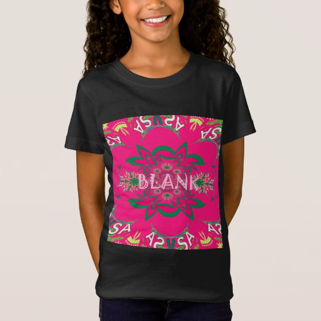Blank Baby Vivid Pink Floral Purple Shade Monogram T-Shirt (Front)
