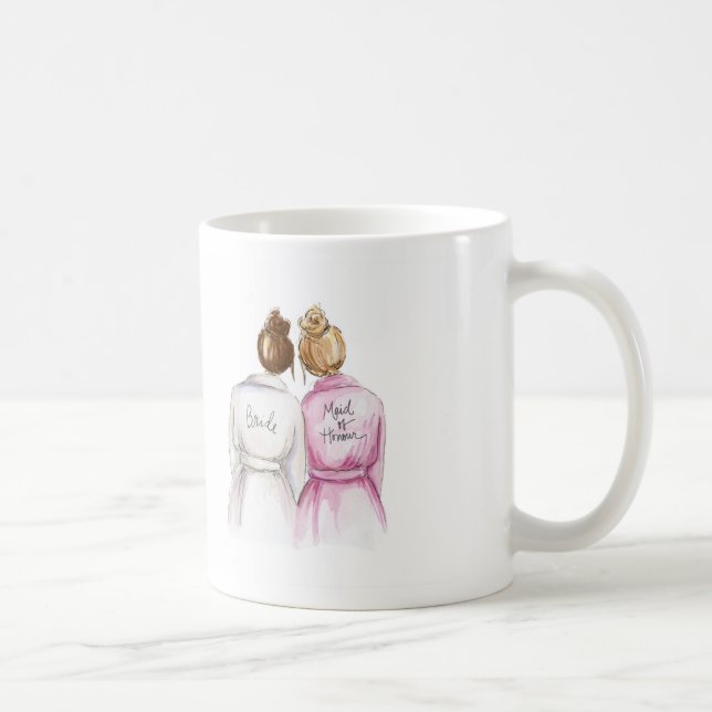 BLANK BACK Mug Auburn Bun Bride Dk Bl M of Honour (Right)