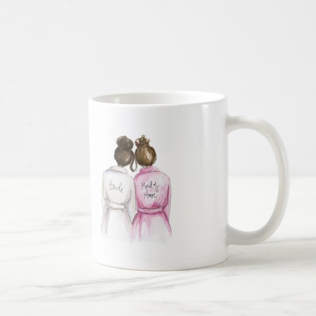 BLANK BACK Mug Dark Br Bun Bride Br Bun Maid (Right)