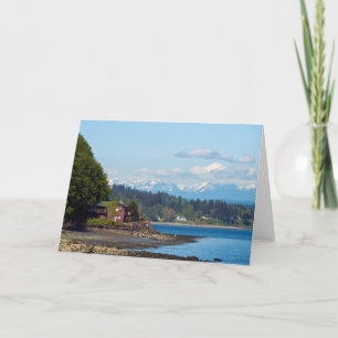 Blank Beach and Olympic Mountains Card