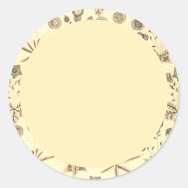 Blank beige and green floral Label (Front)