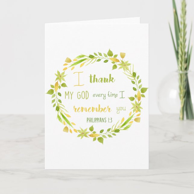 blank Bible verse thank you christian greeting car Card (Front)