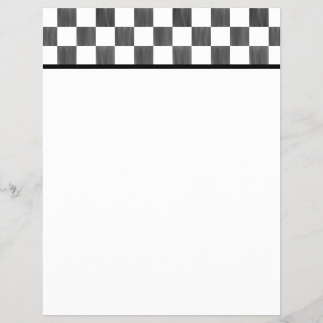 Blank Black and White Chequerboard Letterhead Flyer (Front)