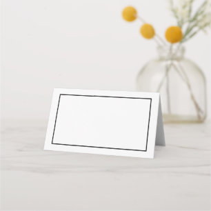 Blank Black and White Wedding Place Card