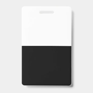 Blank Black White DIY Template Custom text  photo  ID Badge