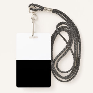 Blank Black White DIY Template Custom text  photo  ID Badge
