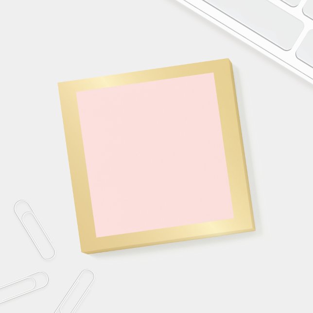 Blank Blush Pink and Faux Gold Foil Post-it Notes (Creator Uploaded)