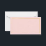 Blank Blush Pink & Gold Wedding Advice and Wishes Card<br><div class="desc">Blank Elegant Blush Pink and Gold Wedding Advice and Wishes Card
featuring gold rectangle border on blush pink background.
Also perfect as wedding place cards,  business cards and more.

Click on the customise it button to personalise the design by choosing background colour you like.</div>