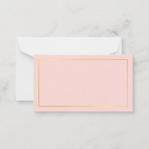 Blank Blush Pink & Gold Wedding Advice and Wishes Card