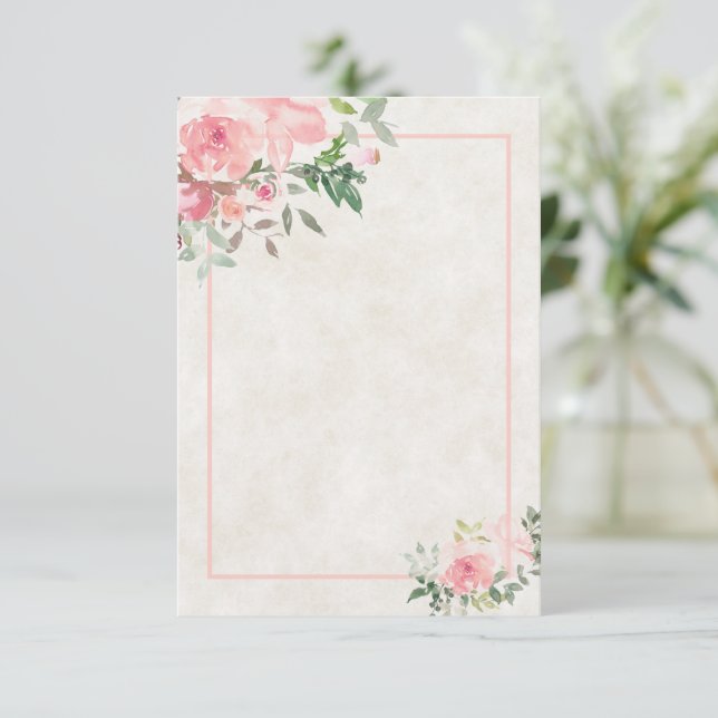 Blank Blush pink watercolor floral wedding  Invita Invitation (Standing Front)