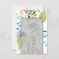 Blank budget Blue watercolor floral wedding