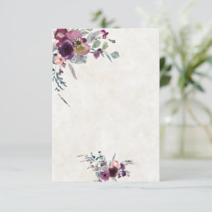 Blank budget Burgundy and pink floral wedding Invitation