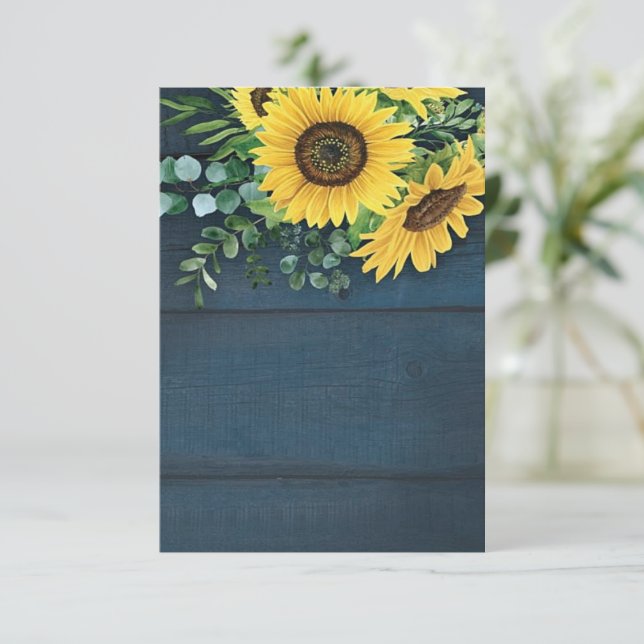 Blank budget Country sunflowers wedding  Invitation (Standing Front)