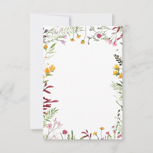 Blank Budget Garden floral wedding  Invitation (Front)