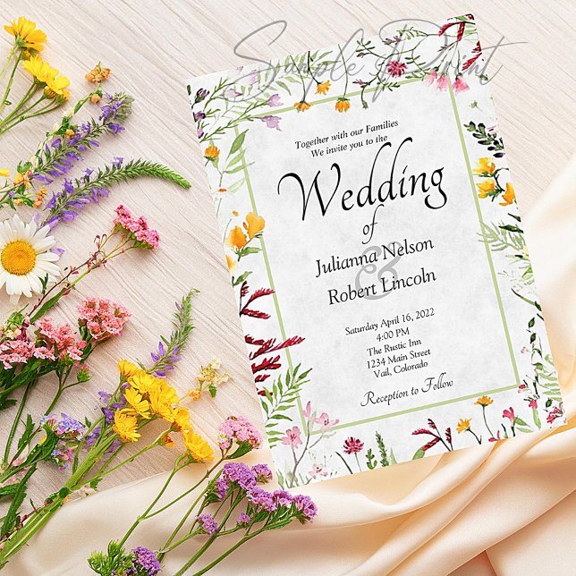 Blank Budget Garden floral wedding  Invitation (Creator Uploaded)