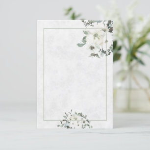 Blank budget Ivory watercolor floral wedding Invi Invitation
