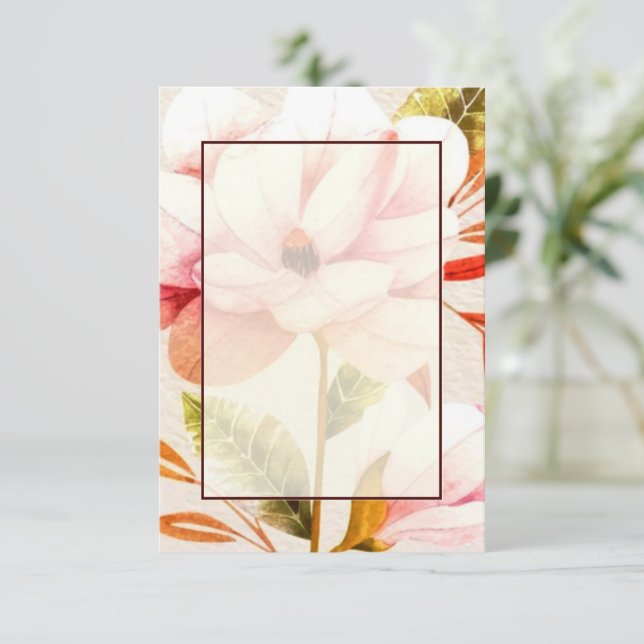 Blank budget Pink floral wedding  Invitation (Standing Front)