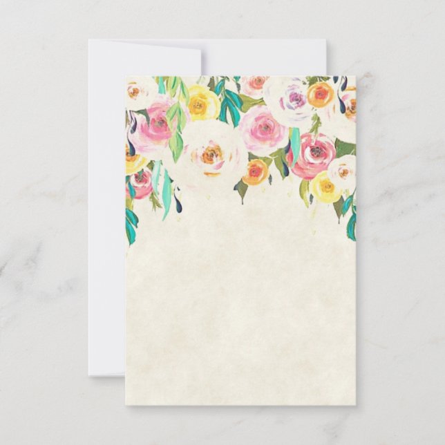 Blank budget Pretty pastel floral wedding  Invitation (Front)