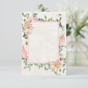 Blank budget Pretty pink floral frame wedding Inv Invitation