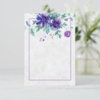 Blank Budget Purple watercolor floral wedding In