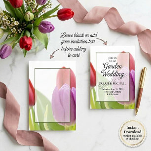 Blank budget Tulips wedding Invitation
