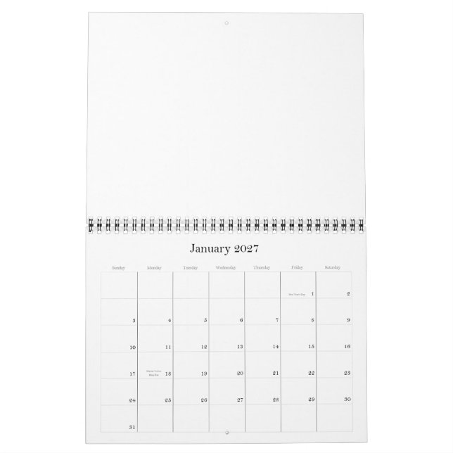 Blank calendar 2011 (Jan 2027)