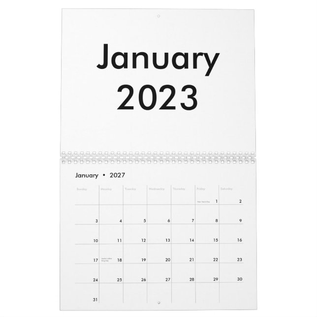 Blank Calendar 2023 With Months (Jan 2027)
