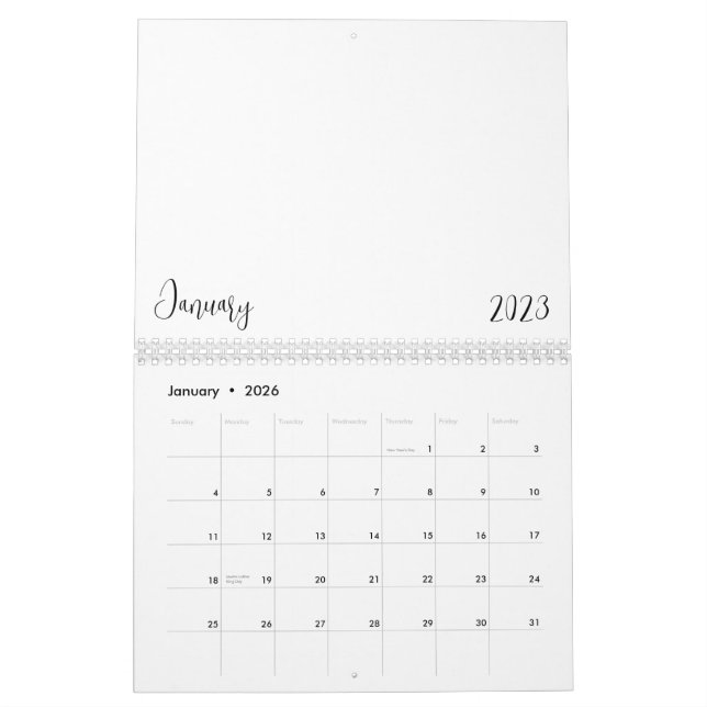 Blank Calendar 2023 With Text (Jan 2026)