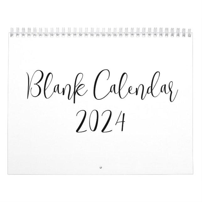 Blank Calendar 2024 With Text (Cover)