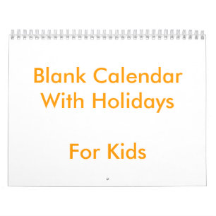 Blank Calendar 2025 For Kids Yellow