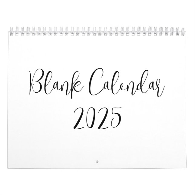Blank Calendar 2025 With Text (Cover)