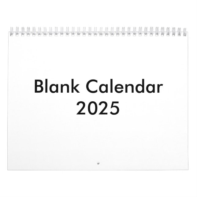 Blank Calendar 2025 Without Holidays (Cover)