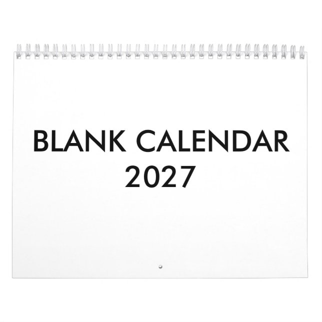 Blank Calendar For 2027 (Cover)