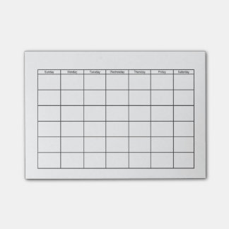 Blank Calendar Grid Post-it Notes