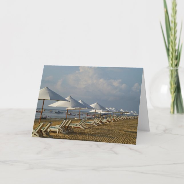 Blank Card Beach Umbrellas (Front)