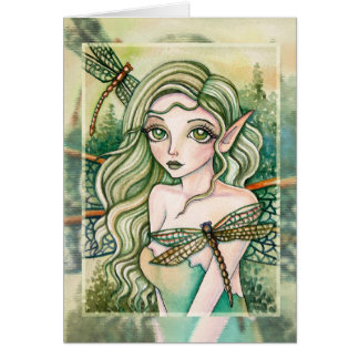Blank Card - Green Dragonfly