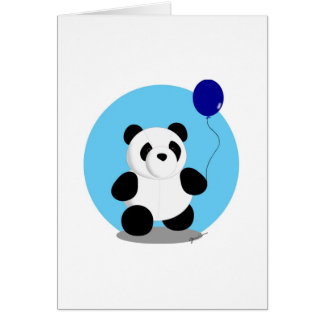 Blank Card - Panda Blue
