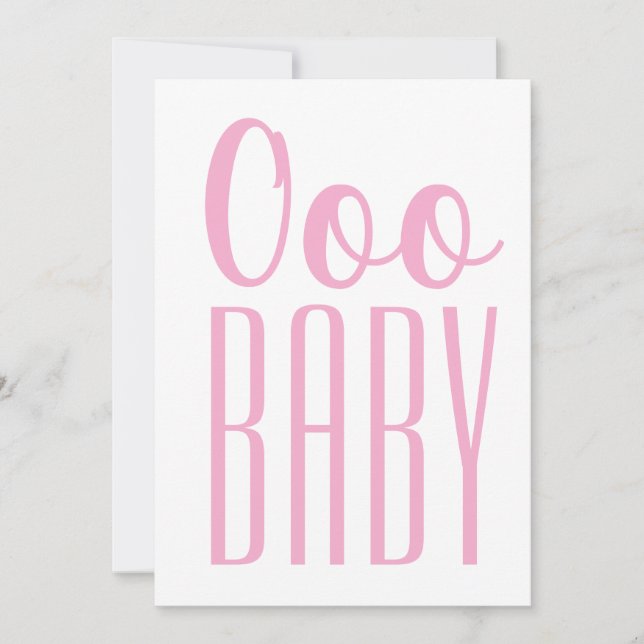 Blank Card Pink Ooo BABY: Baby Girl or Shower (Front)