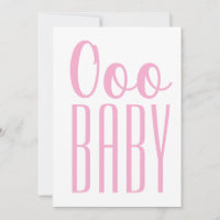 Blank Card Pink Ooo BABY: Baby Girl or Shower