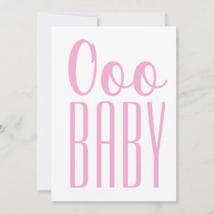 Blank Card Pink Ooo BABY: Baby Girl or Shower
