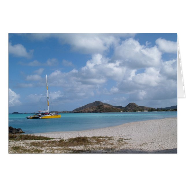 Blank Card with image of Catamaran Antigua (Front Horizontal)