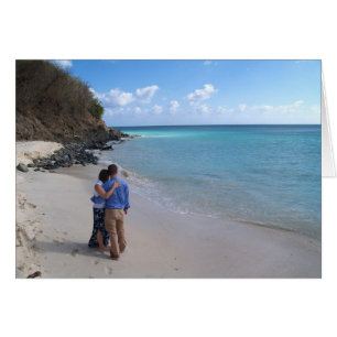 Blank Card with image of Couple Beach n Antigua
