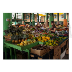 Blank Card with image of Farmer's Market n Antigua