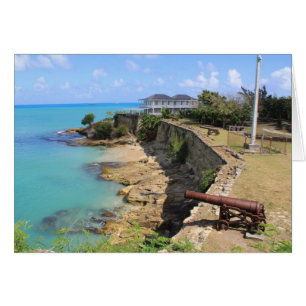 Blank Card with image of Fort James in Antigua
